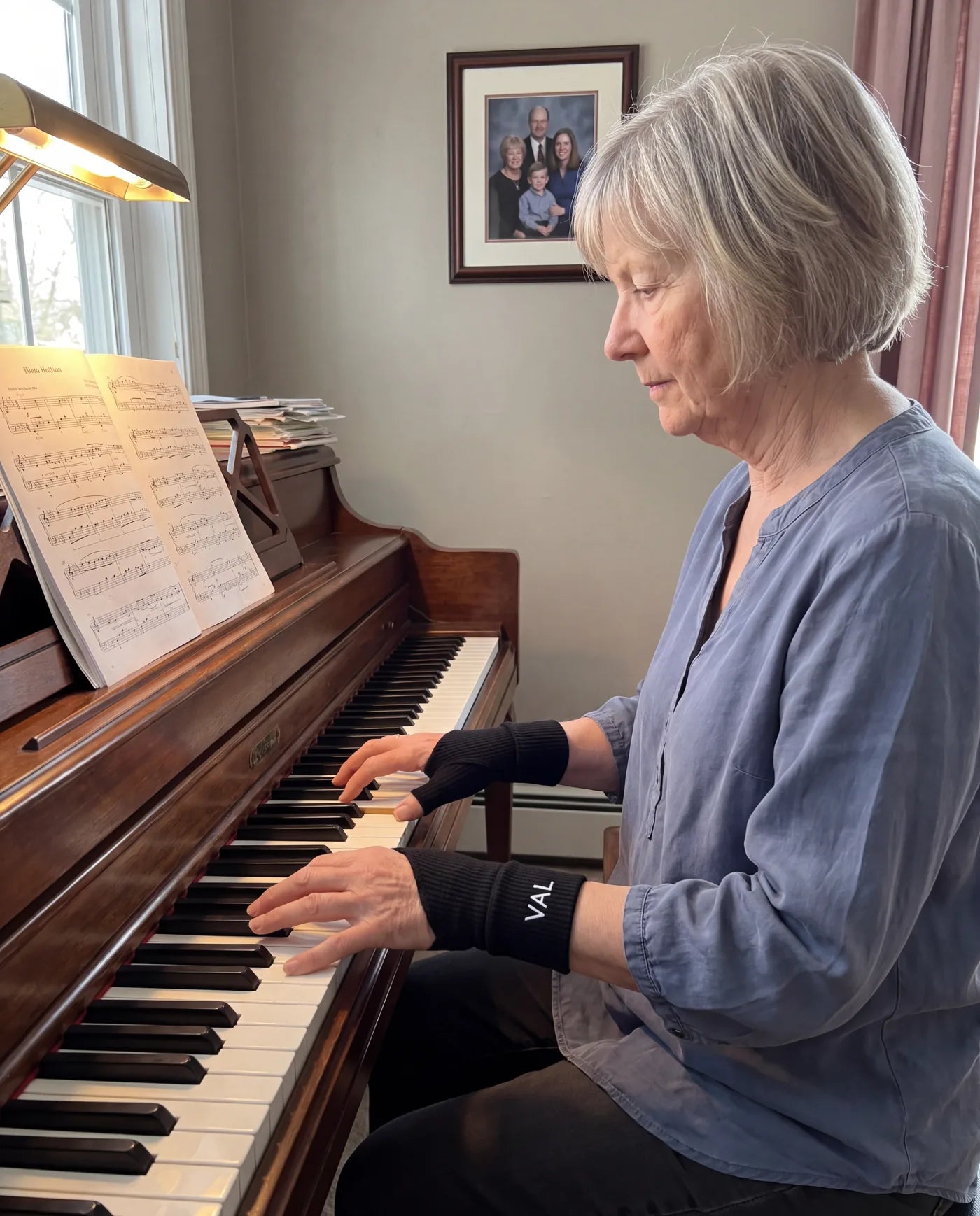 Eleanor P. using the Thumb Stabilizer